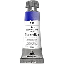 MaimeriBlu 12ml Single-Pigment Watercolor Paint - Ultramarine Deep PB29 Professional Watercolor Paint - Lightfast and Transparent Watercolor Paint Tube for Artists