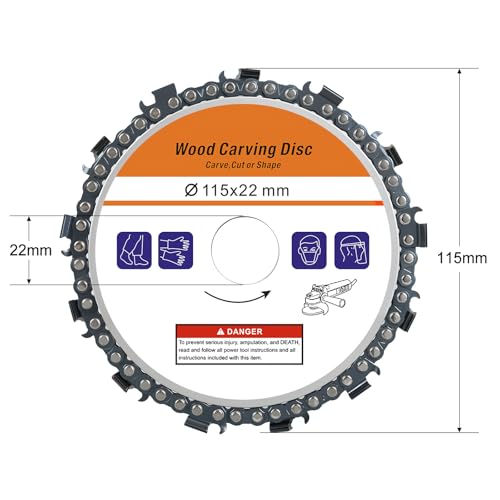 1 Stück Holz Schleifscheibe 115 * 22 mm, Raspelscheibe, Holzschnitzscheibe Frässcheibe, Lackfräse, Holzfräser, Wurzelfräse, Flexscheibe, Baumstumpffräse, für Schleifen, Fräsen, Schnitzen