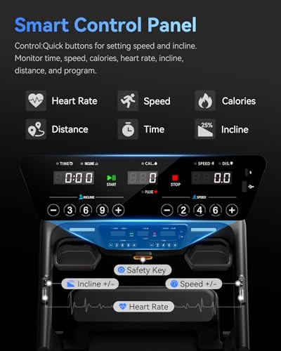 Image of Renestar Treadmills for Home, Treadmill with Auto Incline, Folding Treadmills for Running Walking, 300LBS Weight Capacity, Max Speed 10MPH, Bluetooth Speaker, Pulse Monitor