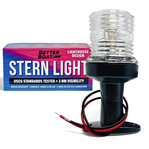 Image of Boat Anchor Light, 5 inch LED Stern Light, USCG Tested Waterproof Marine | Navigation Light, 3NM White All-Around Lighthouse, LED Accessory for Boats