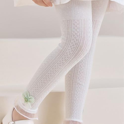 Baby Girls Tights Footless Leggings Toddler Kids Cute Flower Knit Ribbed Stockings Pants2