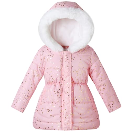 Little Girls Winter Dress Coat Fleece Outwear Puffer Jackets Kids Hooded Clothes