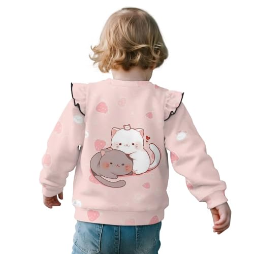 Pullover Sweatshirt 1-8 Years Ruffle Long Sleeve Shirt for Girls Trendy Round Neck Sweaters Kids Tops2