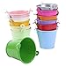 Eimer günstig Kaufen-Haodou 12 Stück Bunte Mini Eimer Kleine Hängetöpfe Blumentopf Set mit Hängend aus Metall Eimer Aufhängen Balkon Garten Töpfe Eimer, Hochzeit Party Geschenke Supplies