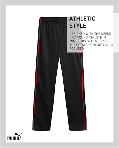 PUMA Boys' Pants Set - 3 Piece Athletic T-Shirt, Zip Up Jacket, Jogger Pants - Boys Activewear Tricot Jogset (4-16) - Image 7