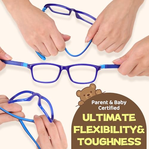 Image of BiBiBear Bluelight Kids Glasses Unbreakable Glasses | TR90 Frame for New Year Gifts, 360 Flexible, Lightweight & Safe Eyeglasses for Kids Age 2-15