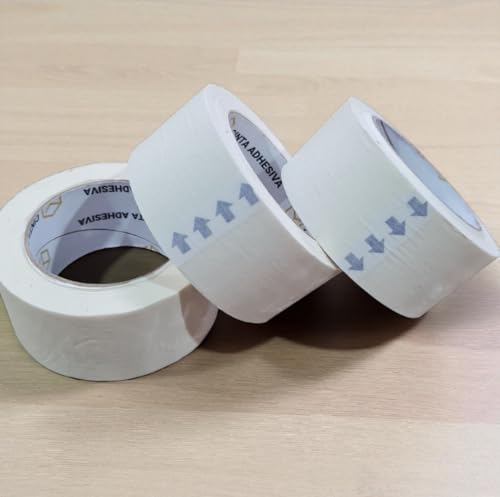 Kit 3 Rolos Fita Crepe 48mm x 50m - Uso Geral, Pintura e Embalagem, Alta Aderência