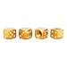 TOMALL Dice Style Aluminum Alloy Tire Air Valve Stem Caps for Universal Car Motorcycle Bike Gold 4pcs