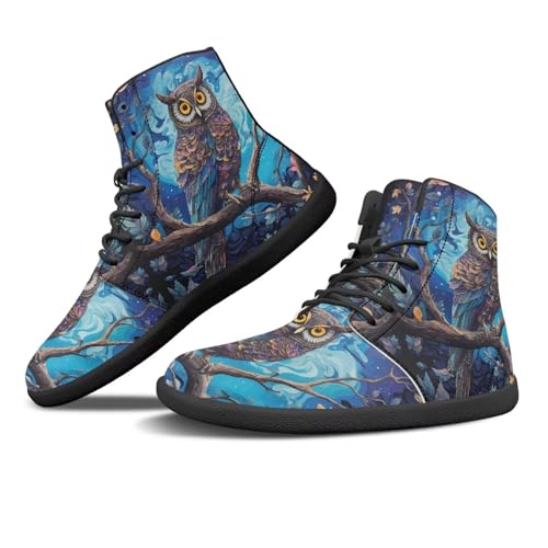 Women's High Top Zero Drop Barefoot Shoes | Wide Width Fashion Sneaker | Non-Slip Minimalist Workout Running Sneaker US 6-13.52