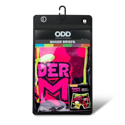 Odd Sox Men's Novelty Underwear Boxer Briefs, Invader Zim Camo4