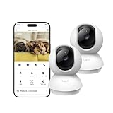 Tapo TP-Link Smart Home Security Wi-Fi Camera, Baby Monitor, 1080P, Free AI Motion/Person/Baby Cry Detection, Tracking, Night Vision, SD Card Slot, Voice Control, No Hub Required, 2-Pack (Tapo C200P2)