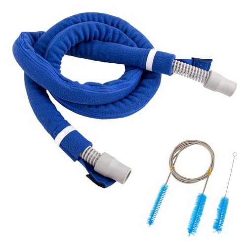 CPAP Cleaning Kit Includes CPAP Tube Cover and CPAP Tube & Mask Cleaning Brush, 6FT CPAP Hose Cover Universal CPAP Mask Hose Protector Sleep Apnea Insulator with Zipper Soft Fabric Tubing Wrap