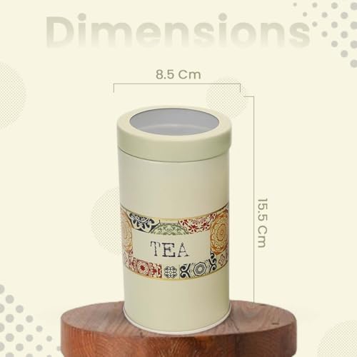 Image of Mandala Collection Airtight Kitchen Container| Set of 3-850ML| Beige Rangoli| Food Grade Metal Storage Jars for Tea, Coffee & Sugar| Vacuum Sealed, Moist Proof Canisters for Freshness