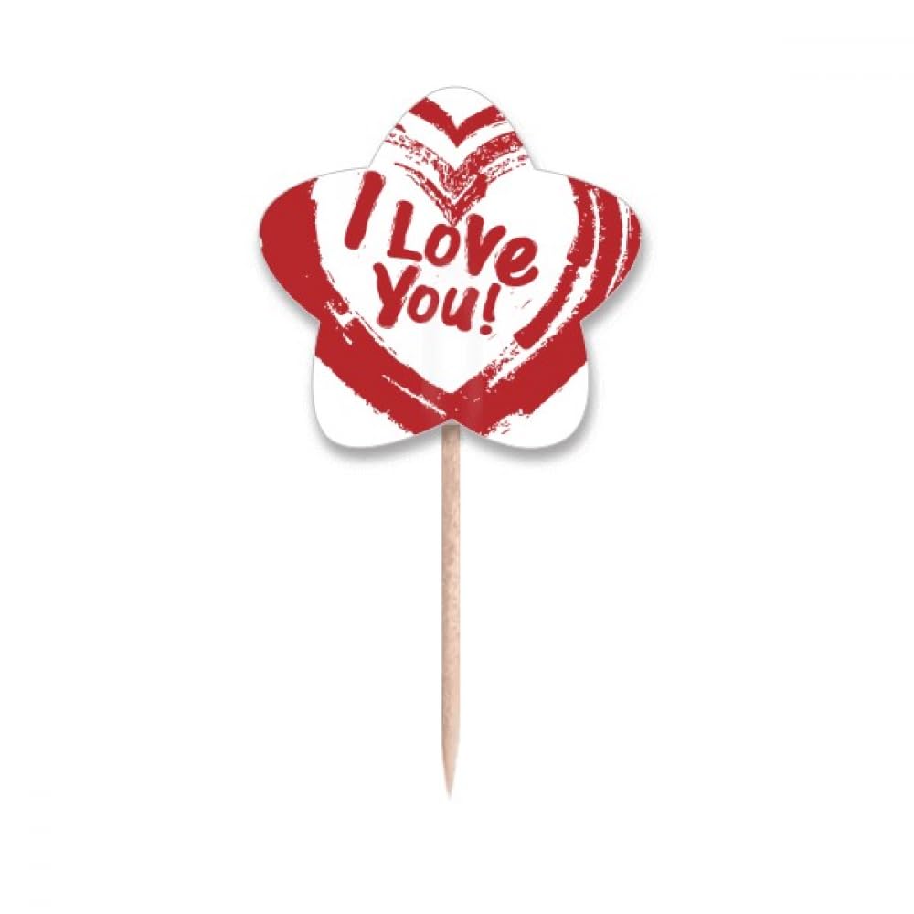 Cure-dents I Love You cœur rouge idéal pour décorer vos cocktails de Saint-Valentin