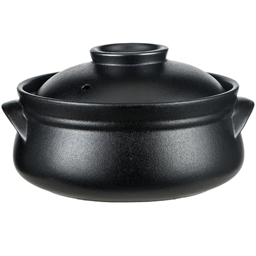 XYUERU Cocotte en céramique, marmite en céramique, cocotte en Argile, cocotte en Terre Cuite, marmite en Terre Cuite avec Couvercle, marmite à Soupe en céramique(1L)