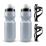 Botella de Agua - esta botella de agua sin BPA está hecha de materiales de grado alimenticio de la FDA. Puede apretar fácilmente el cuerpo de la botella y beber. La botella puede contener 24 oz de líquido. También agregamos la tapa antipolvo, puede evitar que la suciedad se pegue al pico.