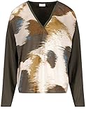 Gerry Weber Damen Langarmshirt mit gemustertem Vorderteil Langarm, überschnittene Schultern T-Shirt 1/2 Arm Langarmshirt Gemustert Cedar/Clay Druck 46