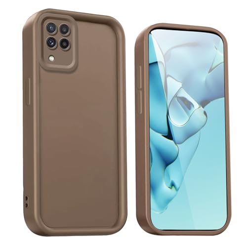 WBWONE Funda para Samsung Galaxy A22 4G / M22 - Carcasa Protectora de Silicona Premium con Diseño Elegante y Antigolpes - Marrón
