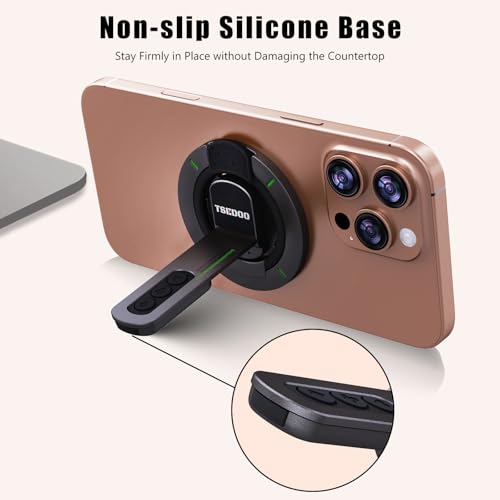 Image of 3-in-1 Magnetic Phone Grip Stand with 360 Roration Angle Adjustment, Silicone Finger Ring & Fidget Toy Design, Gym Dual-Sided Magnetic Phone Kickstand for All Phones