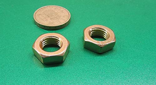 Grade 8 Zinc Yellow Chromate Plated Hex Nuts 7/16"-20 Thread x 11/16" W x 1/4" H 25 Pcs