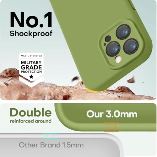 Image of LOVE 3000 Designed for iPhone 15 Pro Case, Premium Silicone with [Soft Anti-Scratch Microfiber Lining] Shockproof Protective Phone Case for Men Women Girls 6.1 inch, Cedar Green