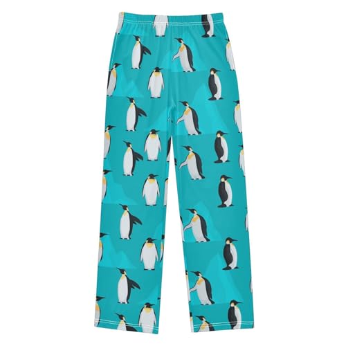 Ice Penguin Boys Long Pants Soft Trousers Elastic Waist Kids Lounge Bottoms with Pockets S-XL