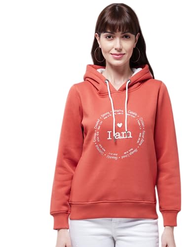 Image of Modeve Women Printed Hooded Sweatshirt for Winter
