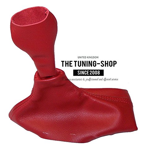 FOR PORSCHE BOXSTER 986 1996-2004 5 SPEED SHIFT BOOT RED GENUINE LEATHER