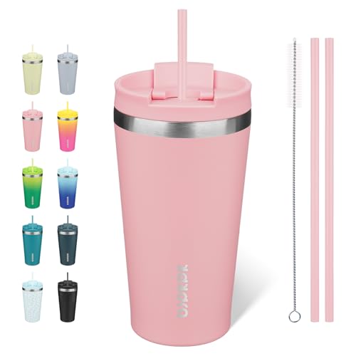 Image of BJPKPK 18 oz Coffee Tumbler with Straw, Insulated Stainless Steel Cup