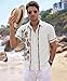 KYKU Men Mexican Shirt Guayabera Shirts for Men Short Sleeve Button Down Summer Clothes White S