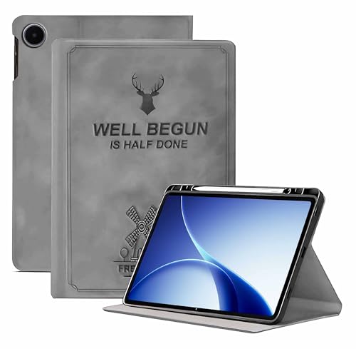 Image of ProElite Case Cover for Oppo Pad 5 12.1 inch Case, Deer Flip case Cover for Oppo Pad 5 12.1 inch Case with Pen Holder [Auto Sleep Wake Feature], Grey