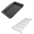 QuliMetal 7599 Cast Iron Griddle and Stainless Steel Grill Warming Rack for Weber Genesis II 300 Series Gas Grills, Genesis II E-310, II E-315, II E-330, II E-335, II S-310, II S-335 Series