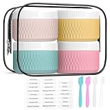 Travel Containers for Toiletries, Silicone Cream Jars BPA Free, TSA Approved 1.3oz Travel Size Containers, Leak-proof Travel Essentials with Lid for Cosmetic Face Hand Body Cream