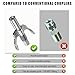 povtii Grease Gun Coupler, 6 Thickened Jaws Grease Gun Accessories, Quick Lock Release Grease Coupler with Double Handles for All Grease Guns 1/8