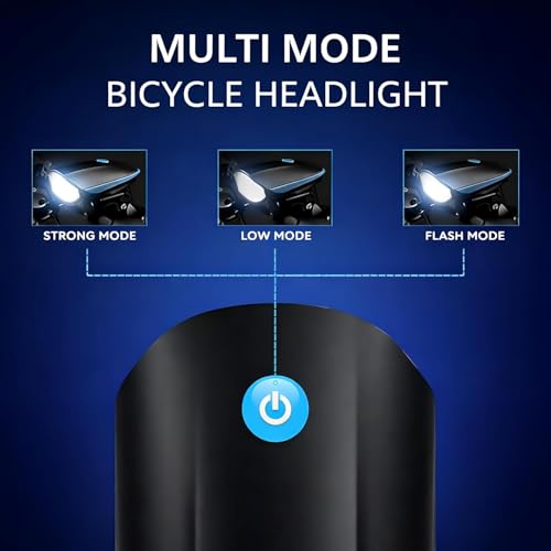 Image of PulGos Rechargeable Cycle Light for Bicycle with ๐๐๐๐๐ Horn (๐ Sound Modes), Bright LED Cycle Headlight(๐ ๐๐ข๐ ๐ก๐ญ ๐๐จ๐๐), Up to ๐๐ ๐ก๐ซ๐ฌ ๐๐๐ญ๐ญ๐๐ซ๐ฒ ๐ฅ๐ข๐๐, Ideal for Night Riding