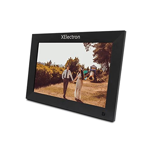 Image of XElectron 10 inch IPS LED Digital Photo Frame with HD Display, Auto-Rotate, Play Photos, Videos, Music and Slideshow with SD Card, USB Ports and Remote (Black)