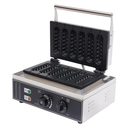 Konfiur Poffertjes Maker - Piastra per waffle, 1500 W, 220 V, per waffle a forma di cuore, con timer