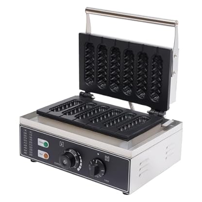 Waffeleisen HotDog Waffelmaschine 1500W Waffel-Corn-Dog-Maschine Multifunktional Muffin-HotDog-Maker Waffelgerät 50-300℃ Temperaturregelung für Bäckereien, Restaurants mit Antihaftbeschichtete