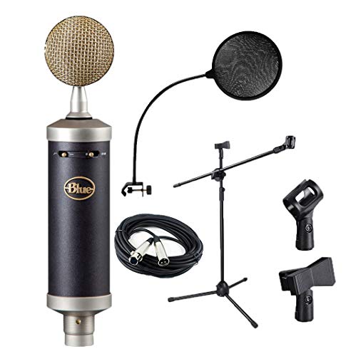 Blue baby bottle SL Large Condenser Microphone,Mic Stand,Mic Clip,XLR Cable,Pop Filter