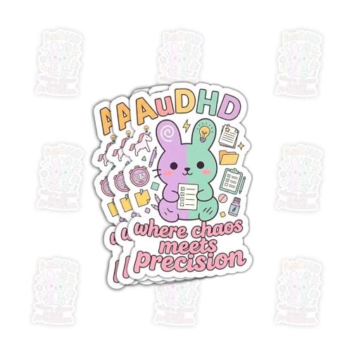 3Pcs AuDHD Stickers, Motivational Gift, Neurodivergent Individuals, ADHD Advocates, Creatives, Students, Teachers, Co-Workers, Friends, Moms, Dads, Family, Mental Health Advocates, Therapists 3in AD4
