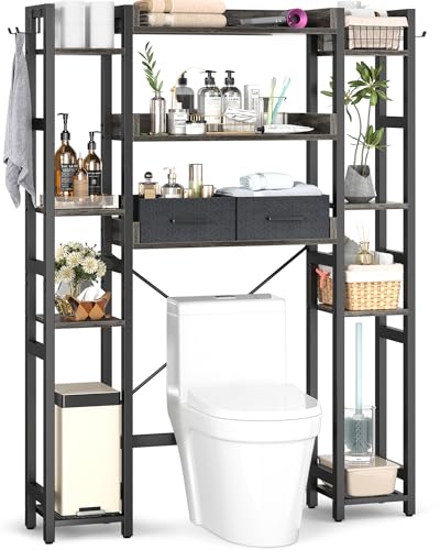 Over The Toilet Storage with 2 Drawers - 11 Tier