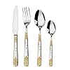 RIS LAN 72-piece Gold-plated Silverware Flatware Sets, 18/10 Stainless Steel Cutlery Set, Kitchen Utensil Set…