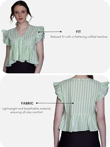 Image of DHRUVI TRENDZ Women's Cotton Regular Fit Top