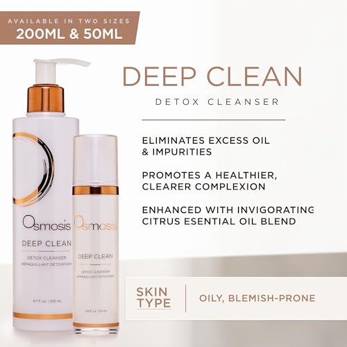 OSMOSIS DEEP CLEAN Detox Facial Cleanser, Face Wash with Coconut Oil for Oily, Blemish-Prone Skin, Gently Removes Impurities, 1.69 Fl Oz - Image 3