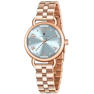 Damen Armbanduhr – Wasserdicht mit Edelstahlarmband, Kristall Dekoration, Ringförmiges Gehäuse, Stereoskopisches Uhrglas – Luxuriöse Quarz Armbanduhr für Frauen in Gold und Silber.