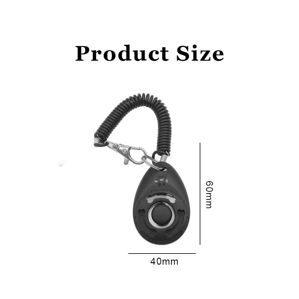 Clicker per Cani Addestramento Professionale con Laccetto Spirale Portatile Strumento Addestramento Cani Gioco Interattivo Educazione Canina