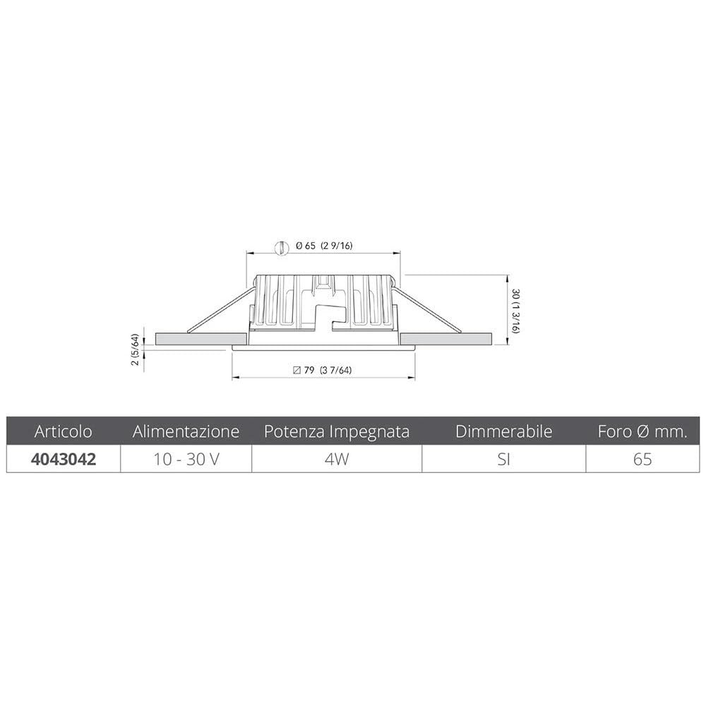 QUICK LUZ MARINA XP LP LED CAL 4W 1030 INOX 1P