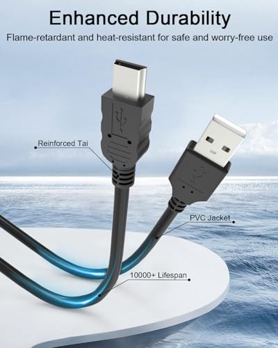 Mini USB Cable Compatible with Ps3 Controller Charger 5pin Mini USB to USB A 2.0 480Mbps Charging Cable Data Cord for PlayStation 3 Controller 1M/3.3Ft Mini USB Cable
