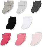 Luvable Friends Baby Fun Essential Socks, Gray Pink, 0-6 Months