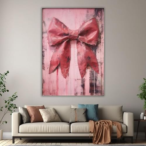 Tableau salon en toile rose arc abstrait poster déco classique